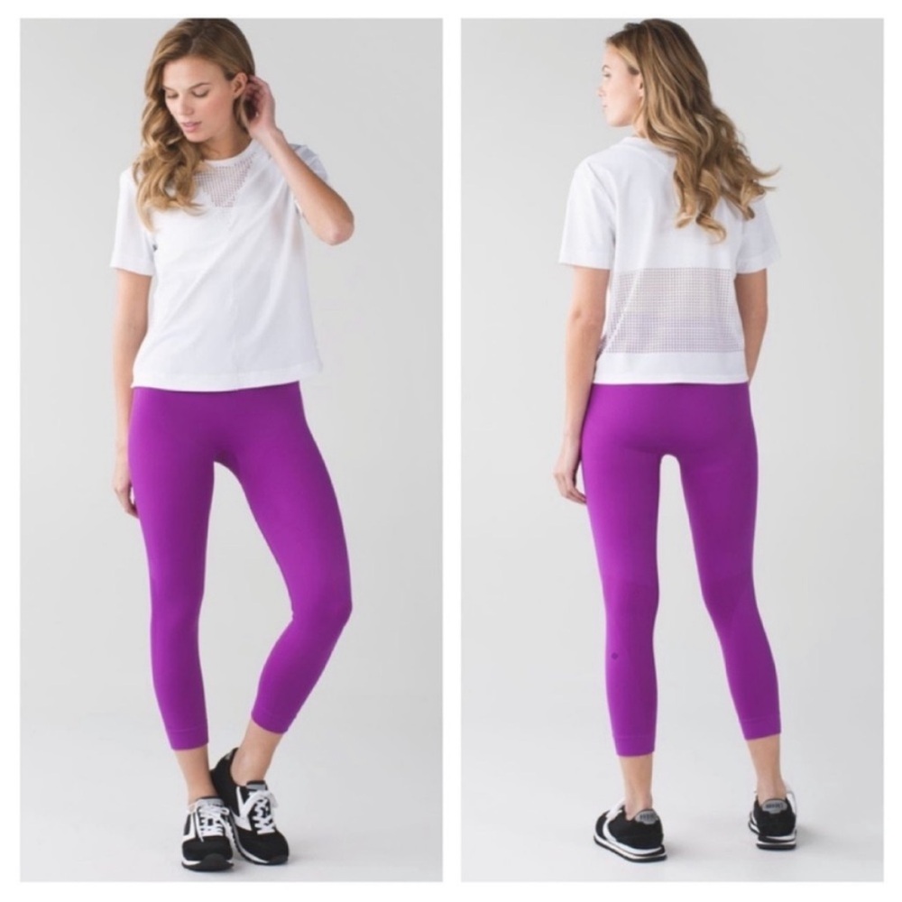 Lululemon Zone In Crop In Ultra Violet Size 8